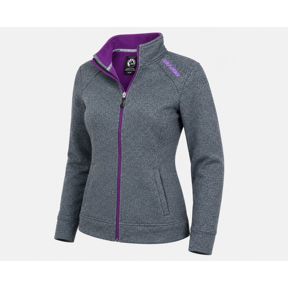 BRP Ski-Doo Fleece Jacket Womens Small Charcoal Full Zip Snowmobile Logo